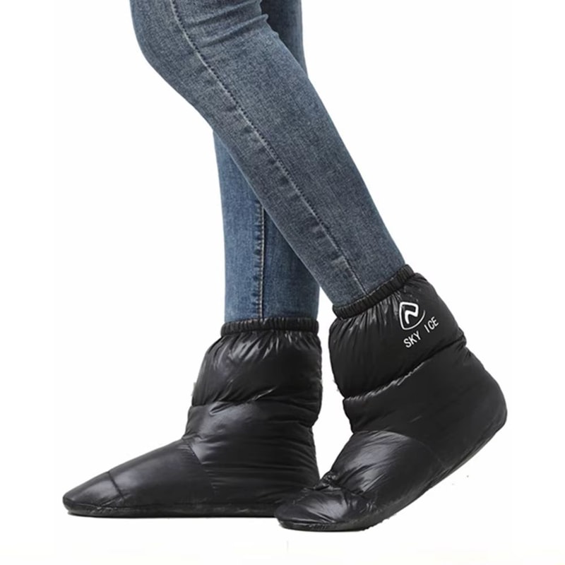 Winter Thermal 90 White Duck Down Waterproof Sleeping Boot Slipper Booties For Warm Feet 5