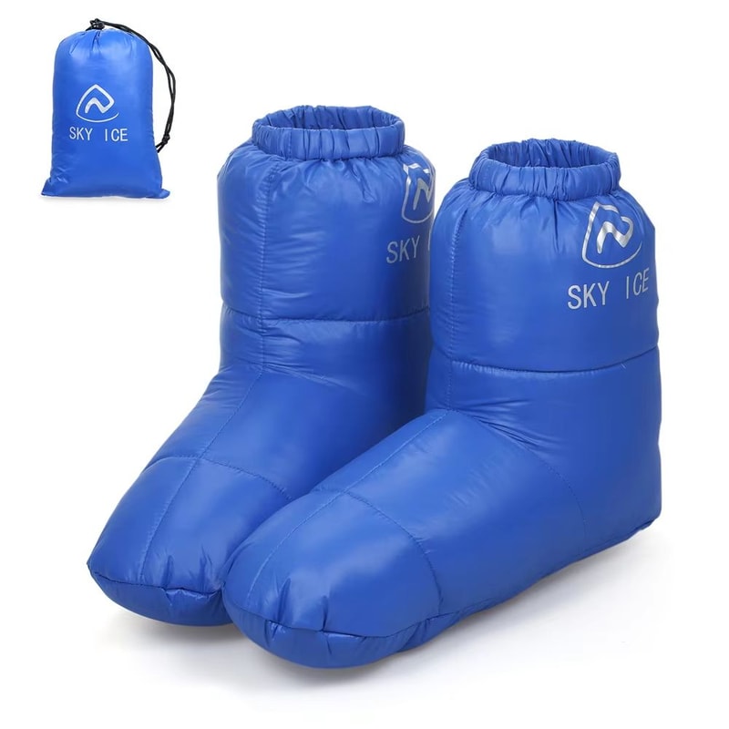 Winter Thermal 90 White Duck Down Waterproof Sleeping Boot Slipper Booties For Warm Feet 6