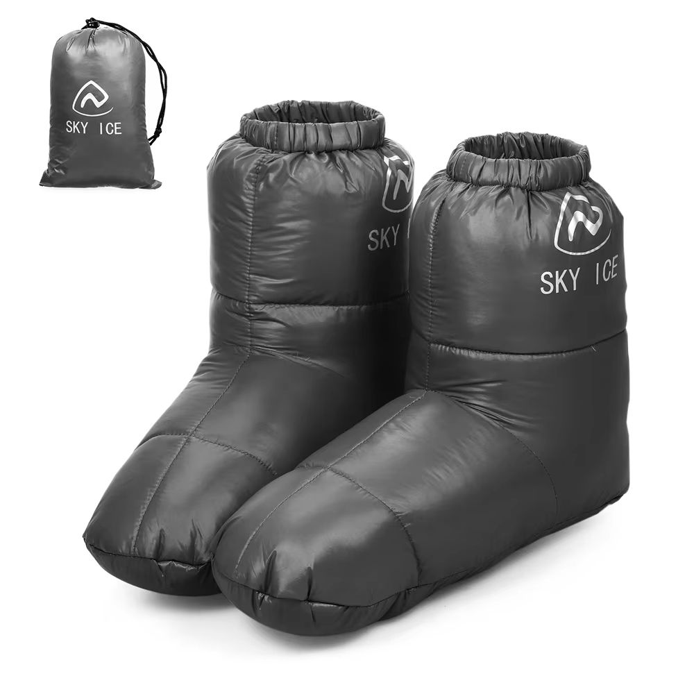 Winter Thermal 90 White Duck Down Waterproof Sleeping Boot Slipper Booties For Warm Feet 7