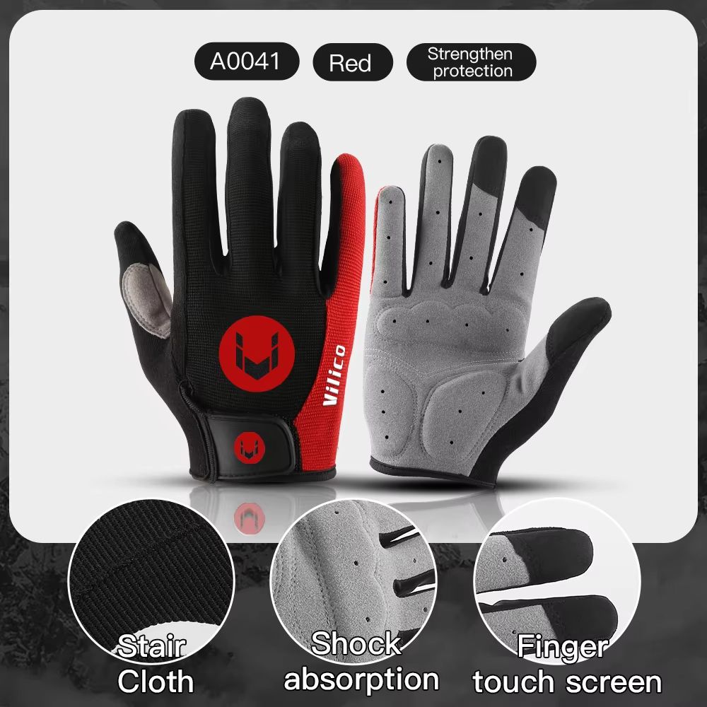Autumn Winter MTB Long Finger Cycling Gloves NonSlip ShockProof Breathable TouchScreen Gloves For M 7