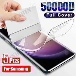 5-piece hydrogel full-cover screen protector for samsung galaxy s and a series