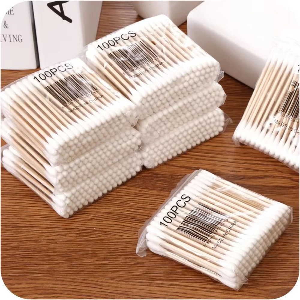 DoubleHead Cotton Swab Cotton Buds With Wooden Sticks For Personal Care 10050010002000 Pieces 4