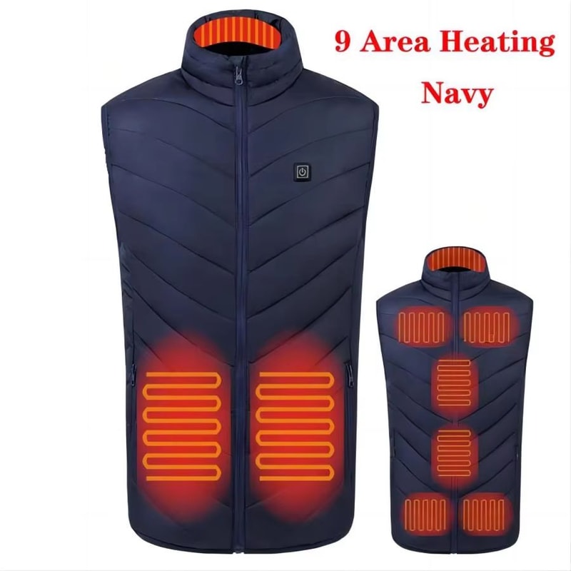 Electric Heated Vest With 9 Warmth Zones USB Powered Body Warmer For Men And Women 7