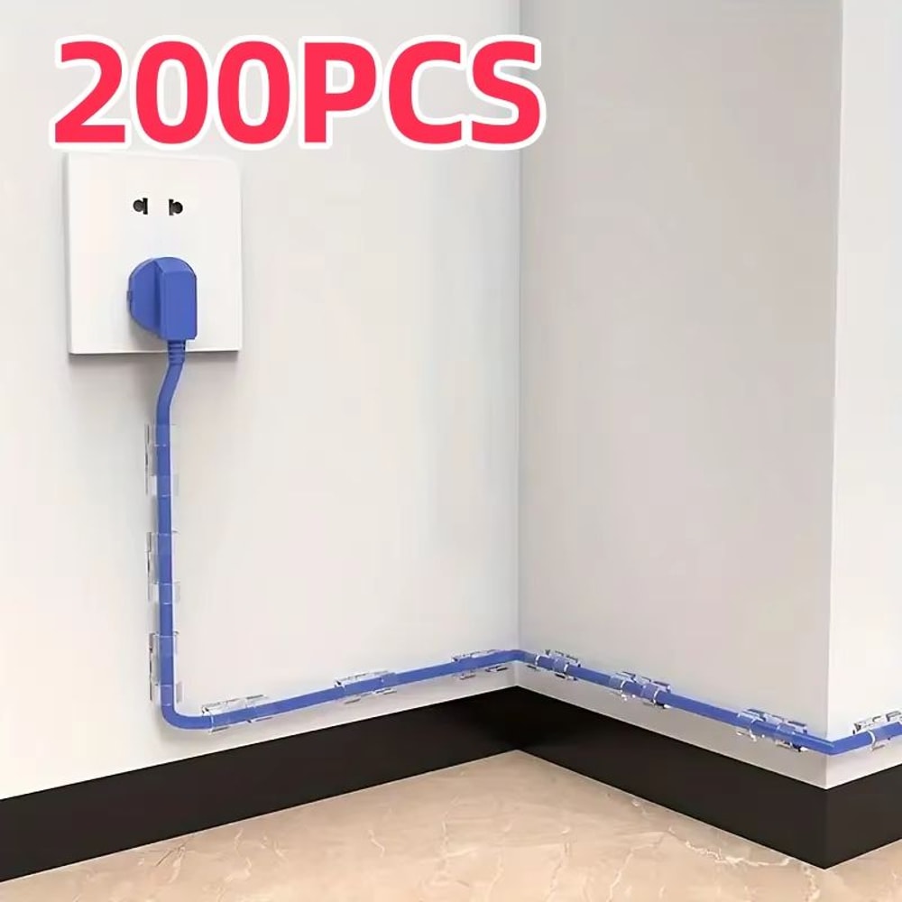 Clear Plastic Cable Clips Transparent Wire Organizers With Adhesive Backing 20010 Pieces 0