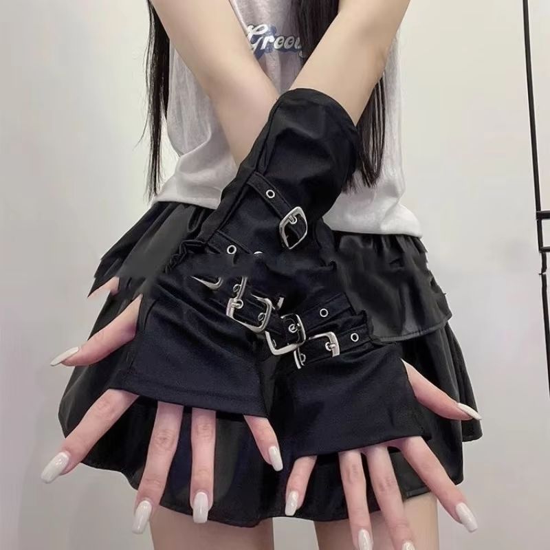 Personalized Y2K Punk Fingerless Buckle Gloves For Women 1