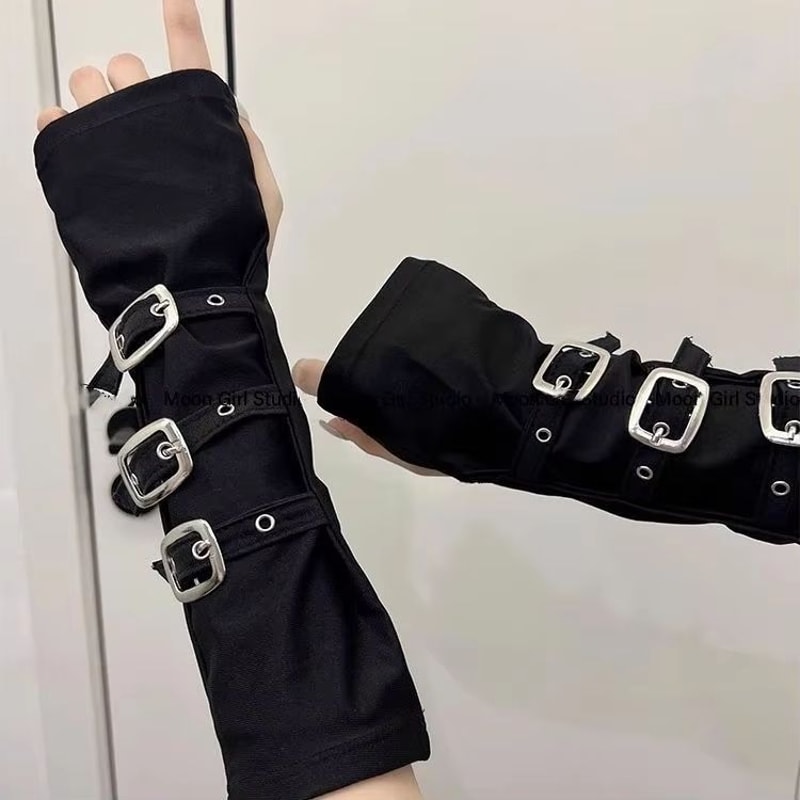 Personalized Y2K Punk Fingerless Buckle Gloves For Women 7