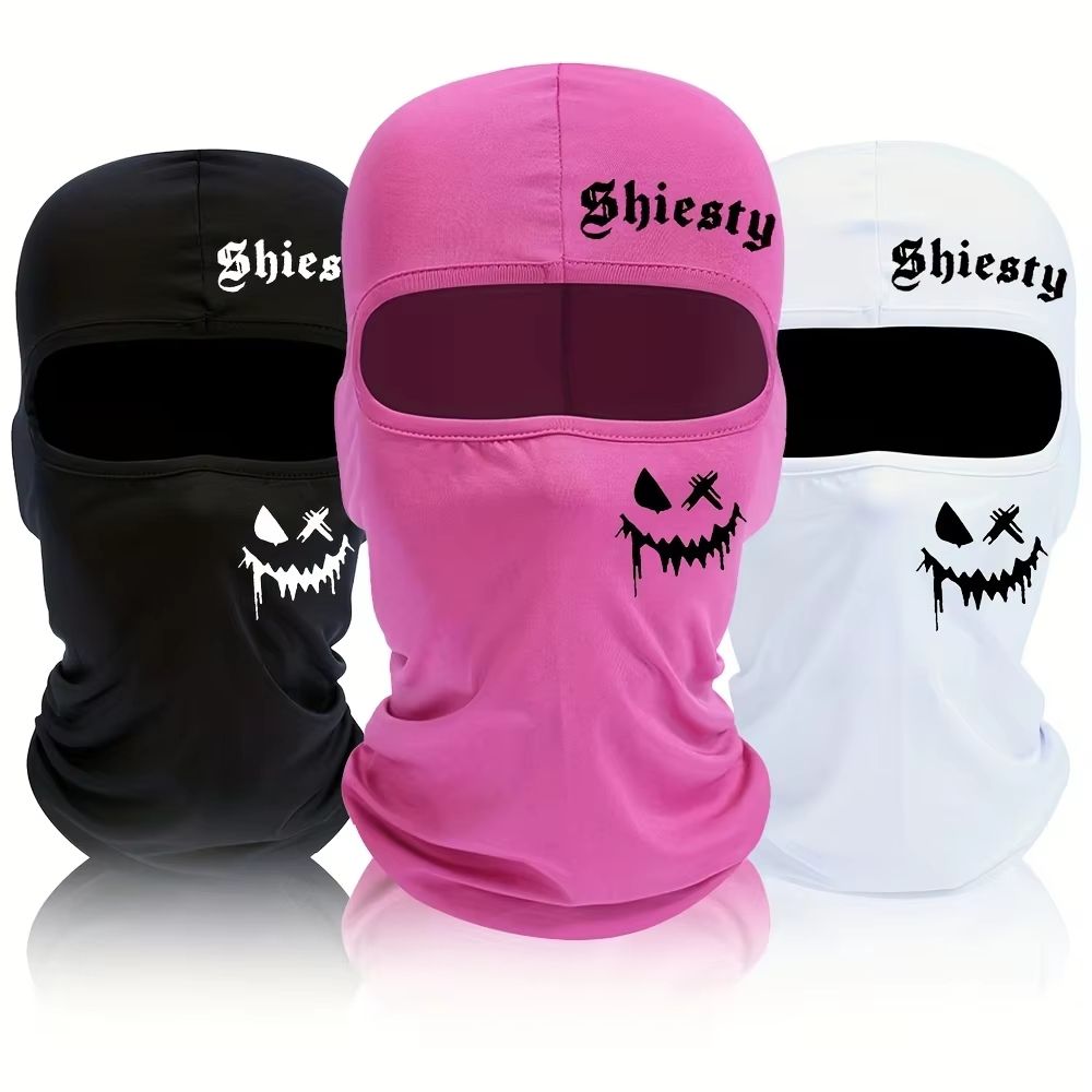 Smiling Face Print Unisex Balaclava Neck Cover Mask 0