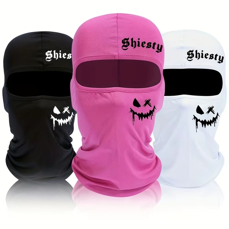 Smiling Face Print Unisex Balaclava Neck Cover Mask 0