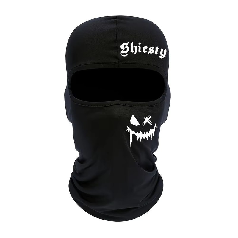 Smiling Face Print Unisex Balaclava Neck Cover Mask 1