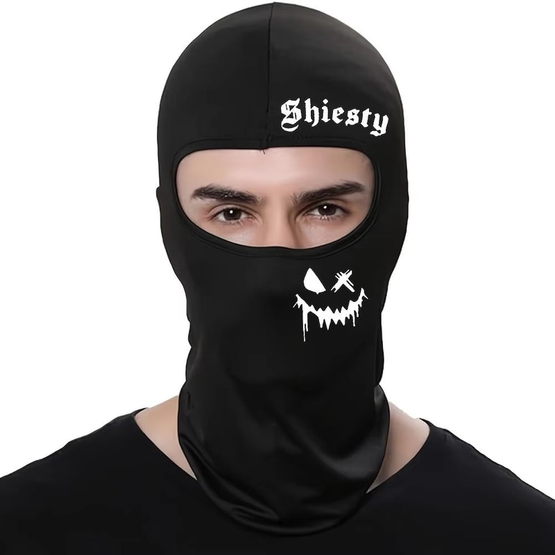 Smiling Face Print Unisex Balaclava Neck Cover Mask 5