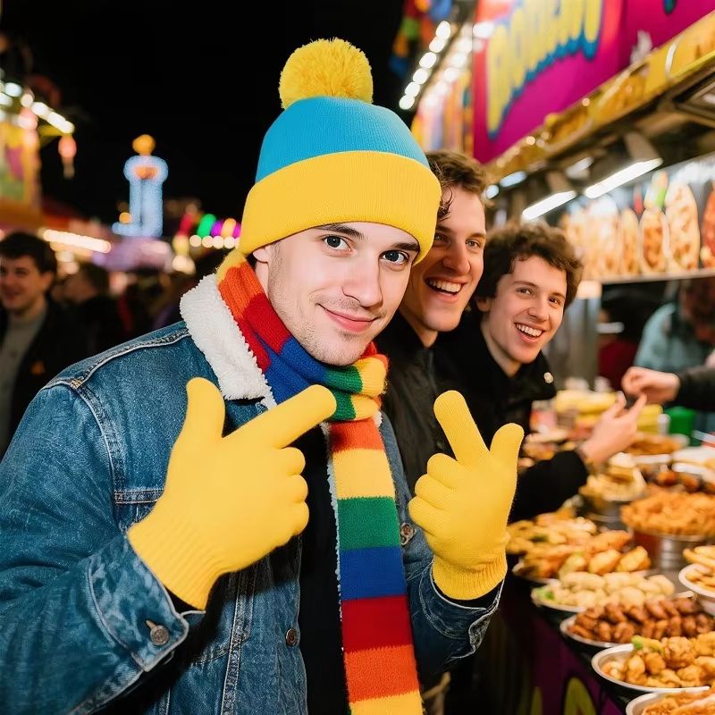 Cosplay Beanie Hat And Gloves Set For Winter And Holiday Costumes 1