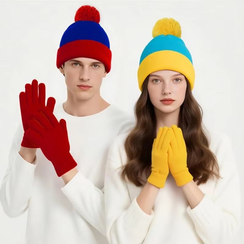 Cosplay Beanie Hat And Gloves Set For Winter And Holiday Costumes 3