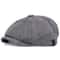 Mens Vintage Striped Herringbone Octagonal Beret Hat 9