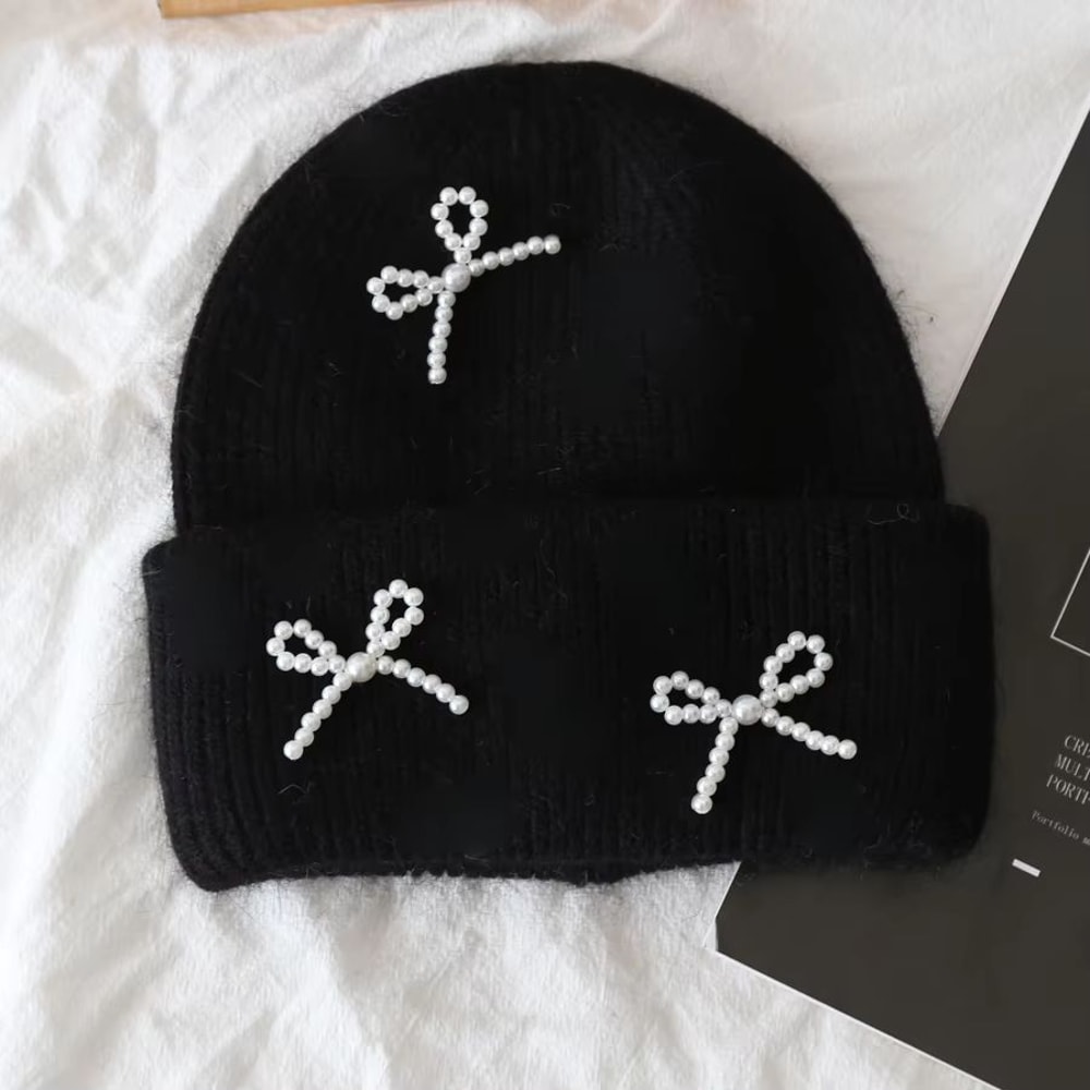 Womens Winter Windproof Layered Knitted Beanie Hat 17