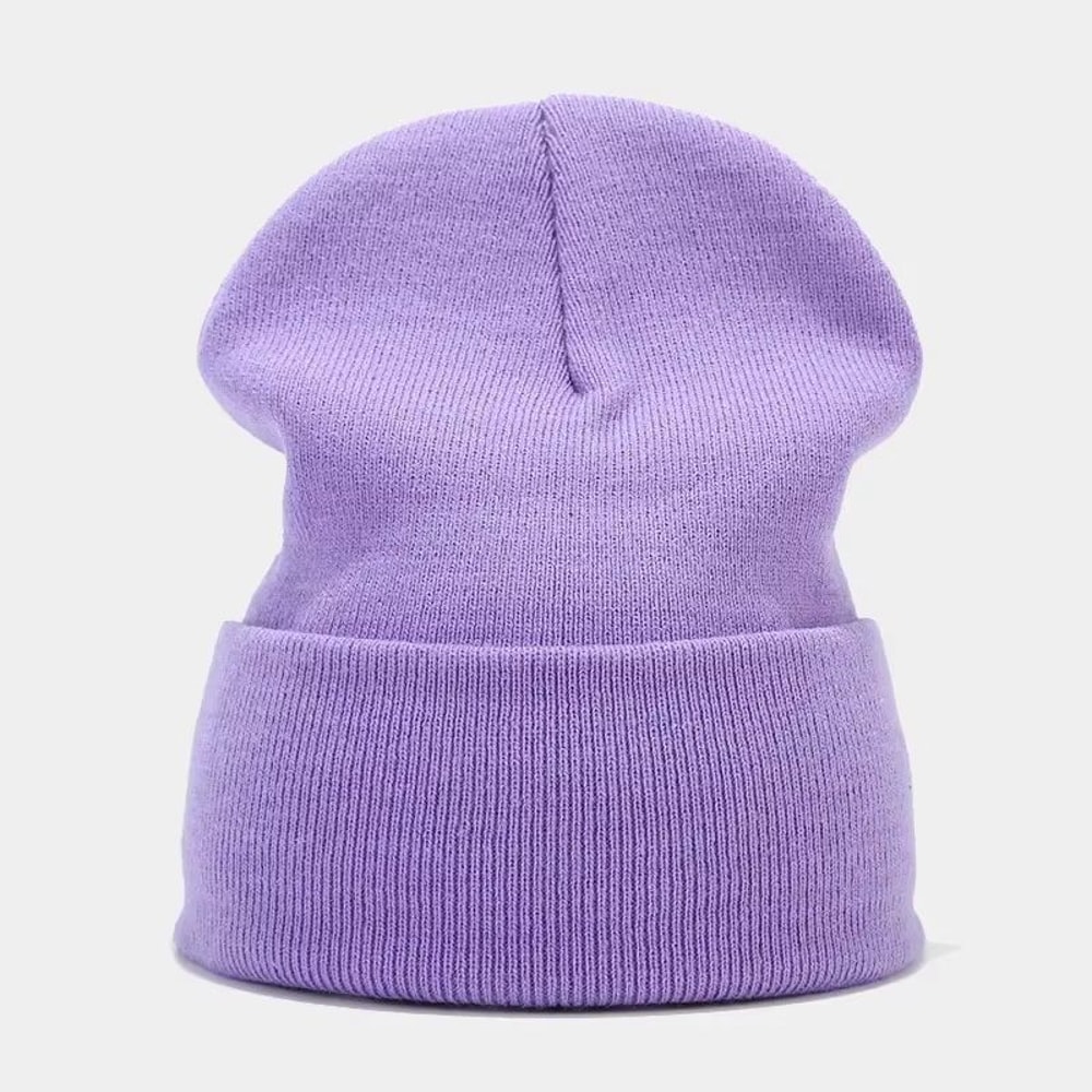 Solid Knitted Winter Beanie Hat For Men And Women 25