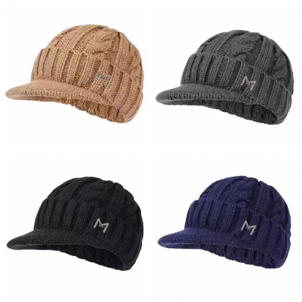 Unisex Winter Fleece Beanie With Brim For Outdoor Sports 3