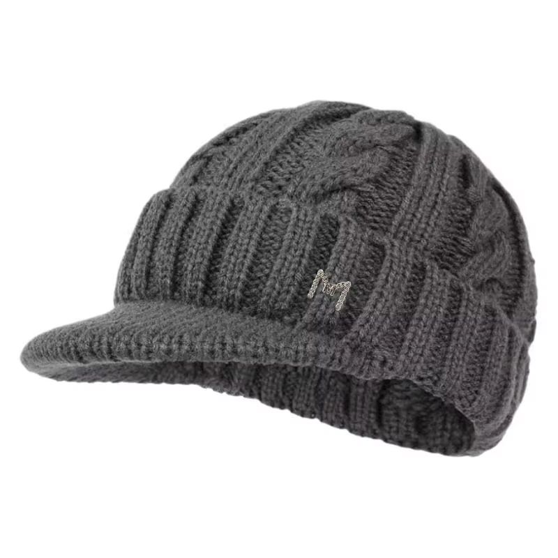 Unisex Winter Fleece Beanie With Brim For Outdoor Sports 7