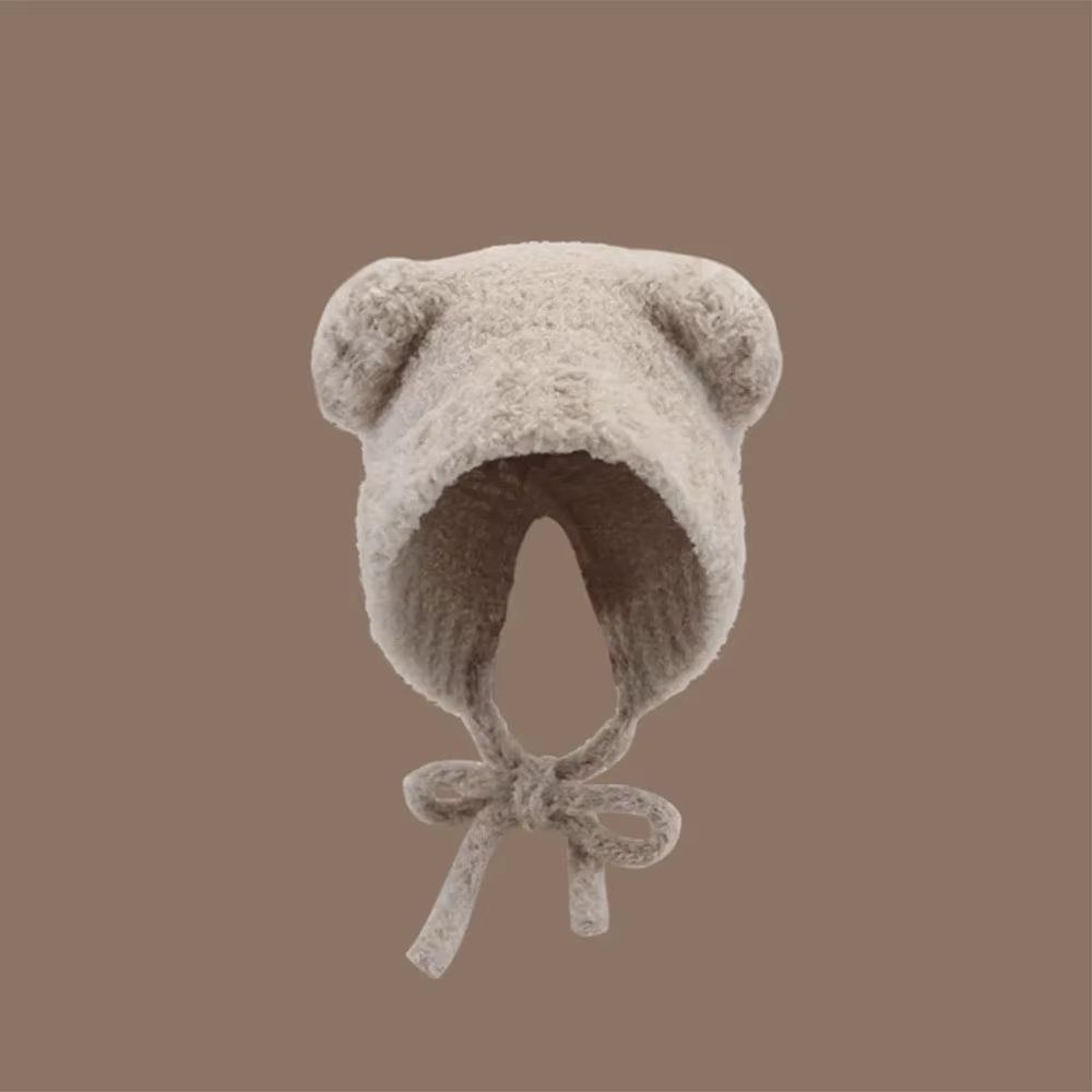 Womens Cute Bear Ear Knitted Winter Beanie Hat 10