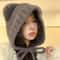 Womens Cute Bear Ear Knitted Winter Beanie Hat 1