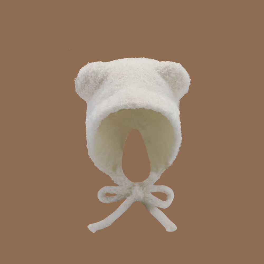 Womens Cute Bear Ear Knitted Winter Beanie Hat 3