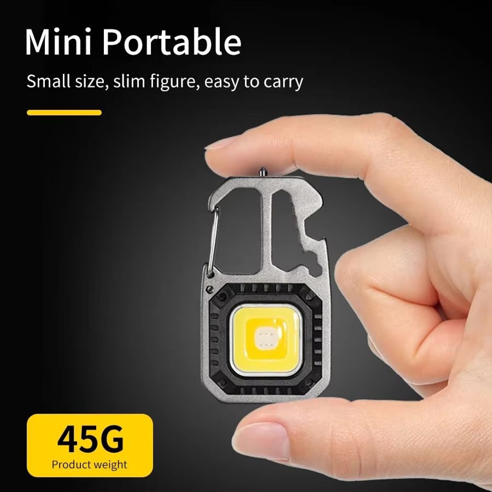 Ultra Small Rechargeable COB Keychain LED Light With MultiFunction Tools 1