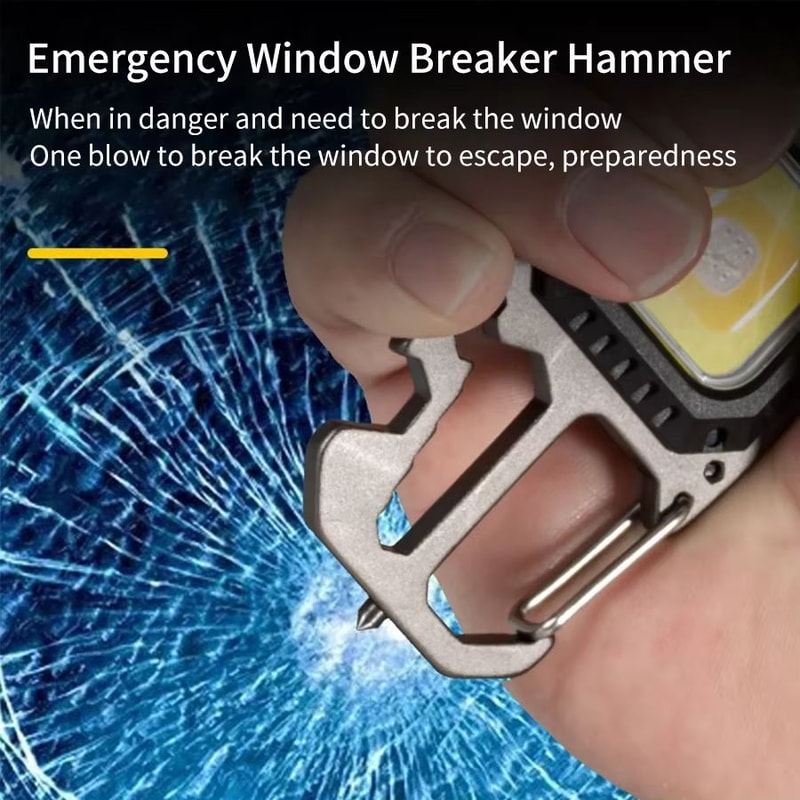 Ultra Small Rechargeable COB Keychain LED Light With MultiFunction Tools 5