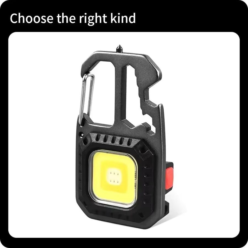 Ultra Small Rechargeable COB Keychain LED Light With MultiFunction Tools 7