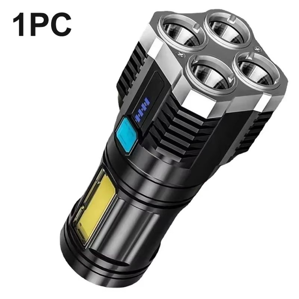 High Power Rechargeable LED Flashlight With COB Side Light And Lantern 6