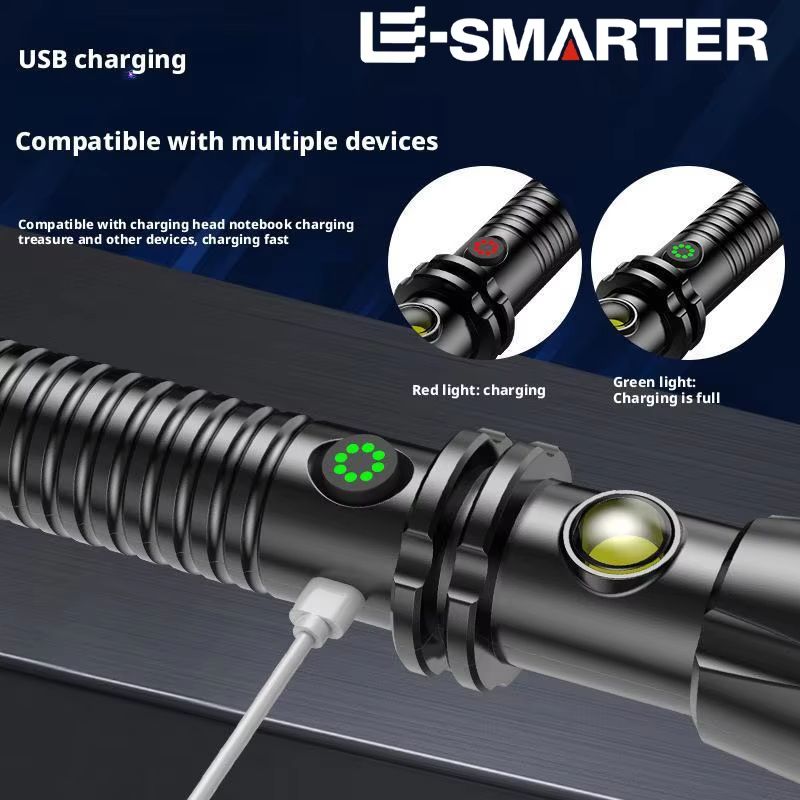 Rechargeable Tactical SelfDefense Flashlight With Window Breaker And Emergency Tool 5