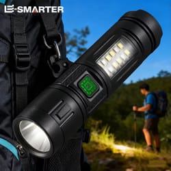 rechargeable bright led flashlight with built- n battery for outdoor activities