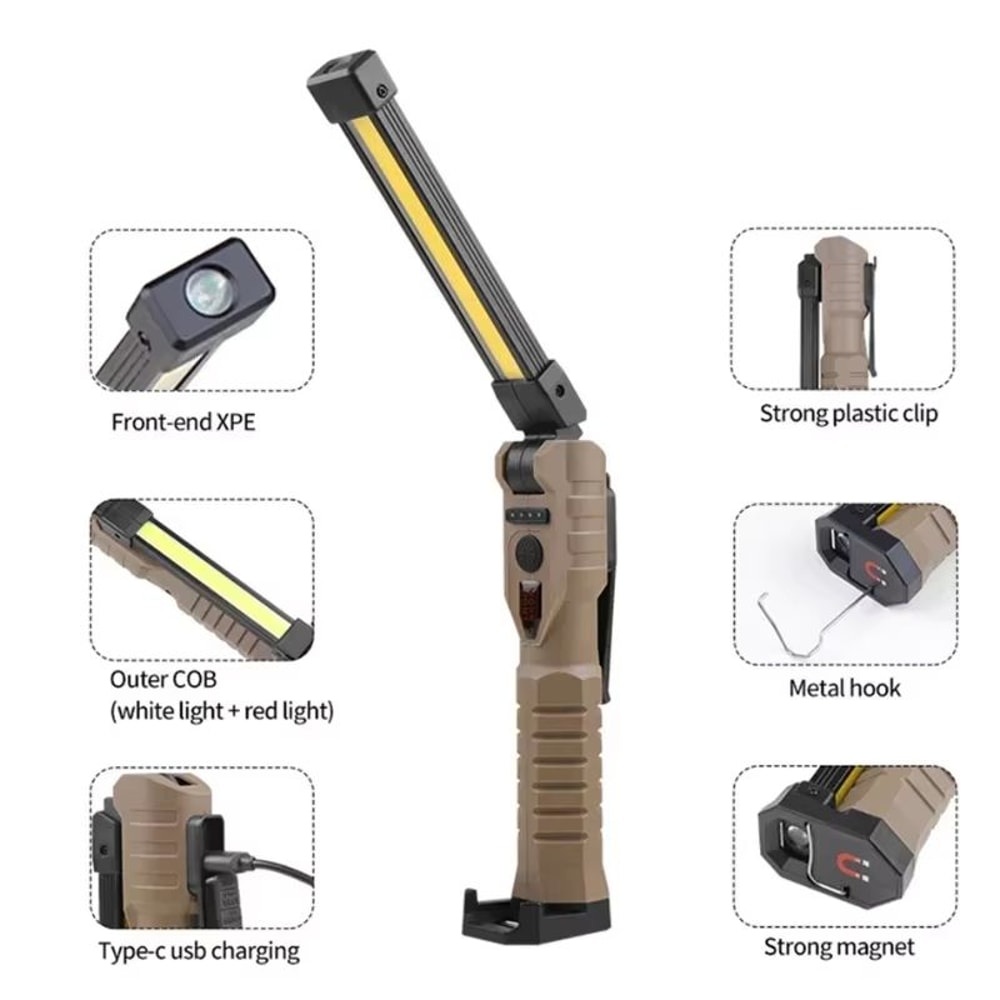 Folding Rechargeable COB XPE LED Work Light With Emergency Modes 1