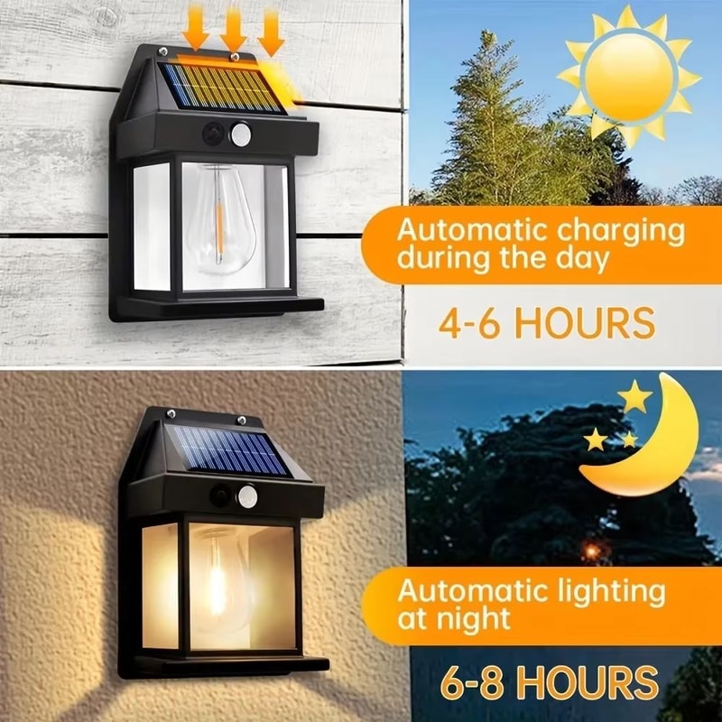 Solar Motion Sensor Outdoor Wall Lamp With 3 Lighting Modes 2