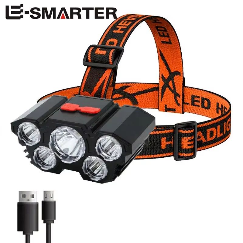 USB Rechargeable 5LED Headlamp With 4 Lighting Modes 2