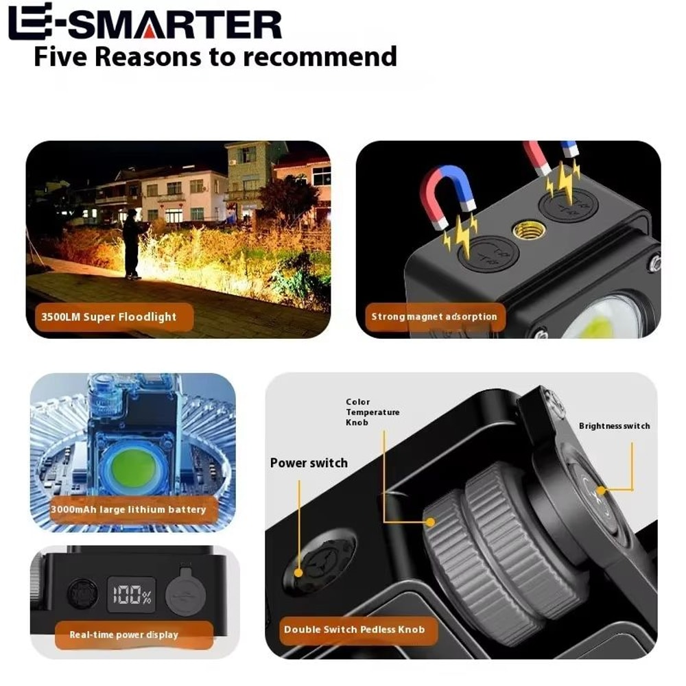 COB Rechargeable Waterproof Camping Lantern With Magnetic Hook And Emergency Charger 5