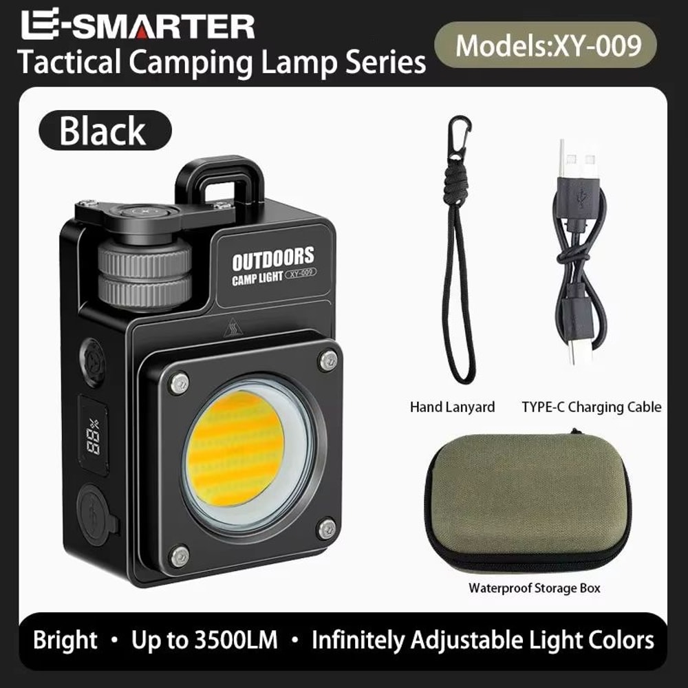 COB Rechargeable Waterproof Camping Lantern With Magnetic Hook And Emergency Charger 7
