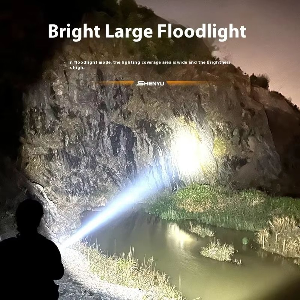 Rechargeable Powerful LED Flashlight With USBC Portable Outdoor Torch 5