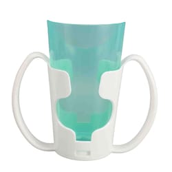 transparent patient care drinking cup with beveled comfort rim