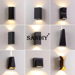 sandiy outdoor led garden wall lamp up down light for exterior patio porch garage gate balcony step waterproof ip65