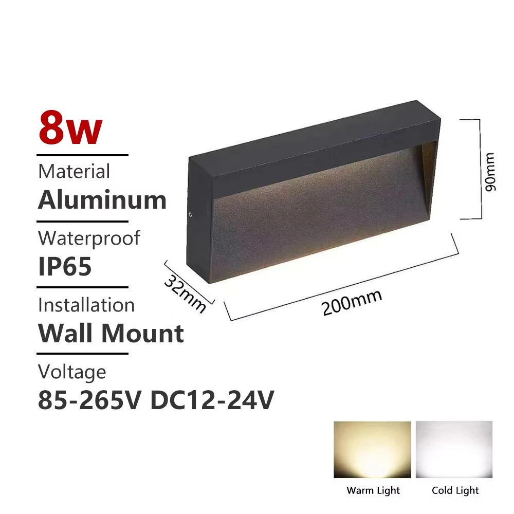 SANDIY Outdoor Waterproof LED Stair Light Wall Lamp Surface Mounted Terrace Porch Exterior Lightin 12