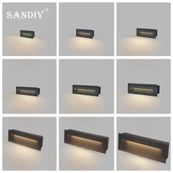 sandiy waterproof led stair and step light outdoor wall sconce – embedded nightlight for house yard balcony terrace (12v