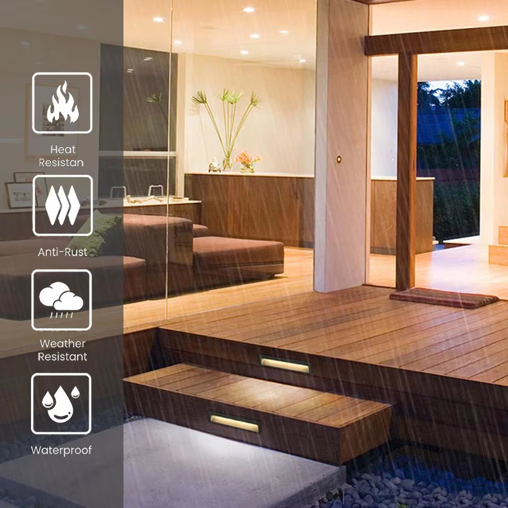 SANDIY Waterproof LED Stair And Step Light Outdoor Wall Sconce Embedded Nightlight For House Yard 1