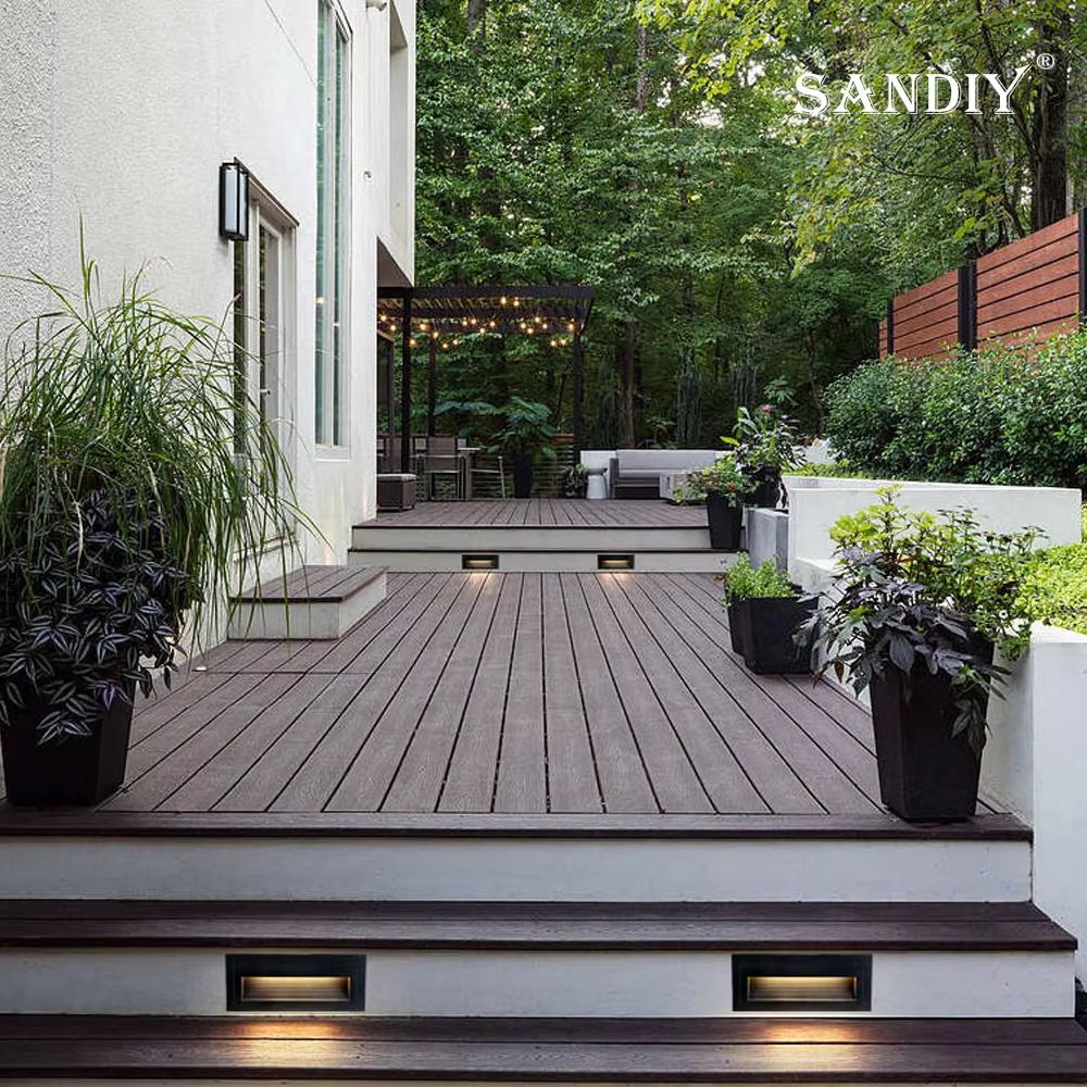 SANDIY Waterproof LED Stair And Step Light Outdoor Wall Sconce Embedded Nightlight For House Yard 3