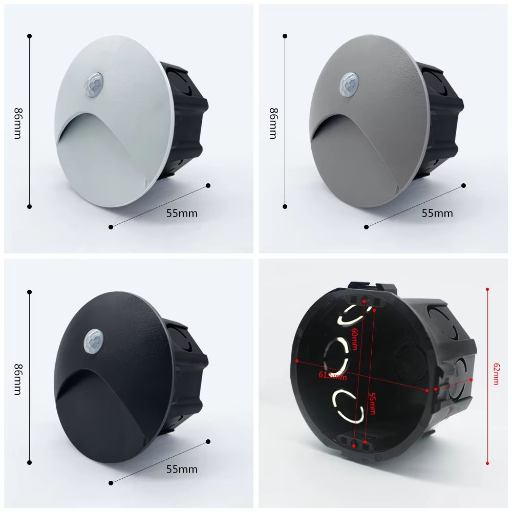 SANDIY Outdoor Sensor LED Embedded Wall Lamp With 60mm Box Waterproof Footlight For Stairs Steps G 5