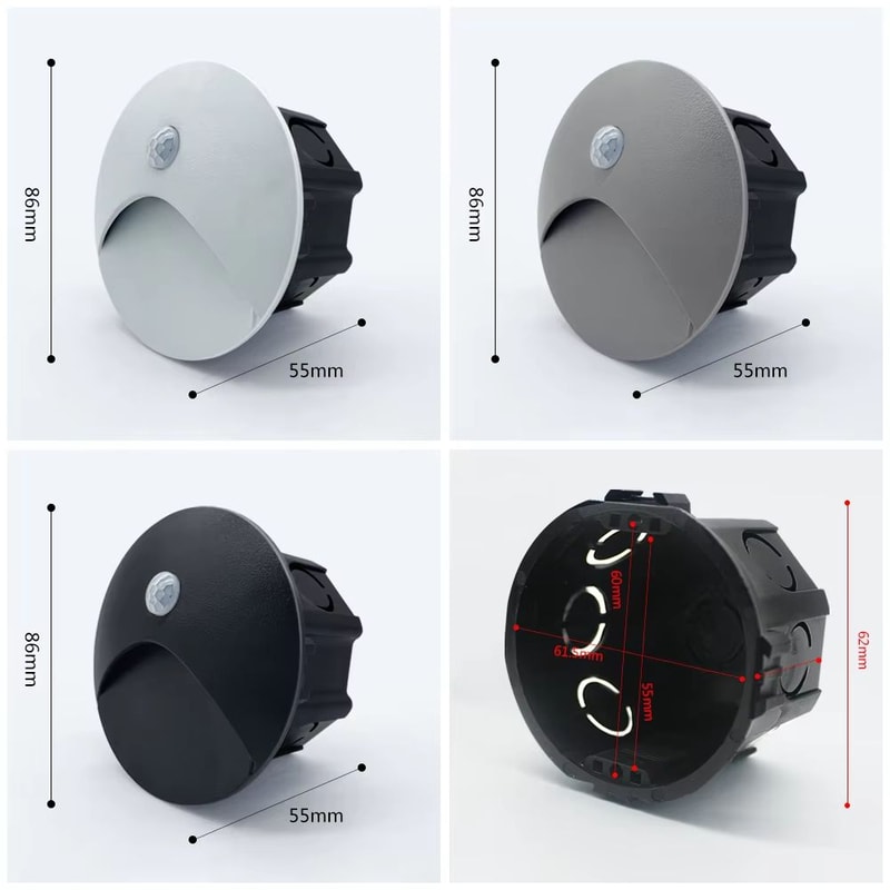 SANDIY Outdoor Sensor LED Embedded Wall Lamp With 60mm Box Waterproof Footlight For Stairs Steps G 5