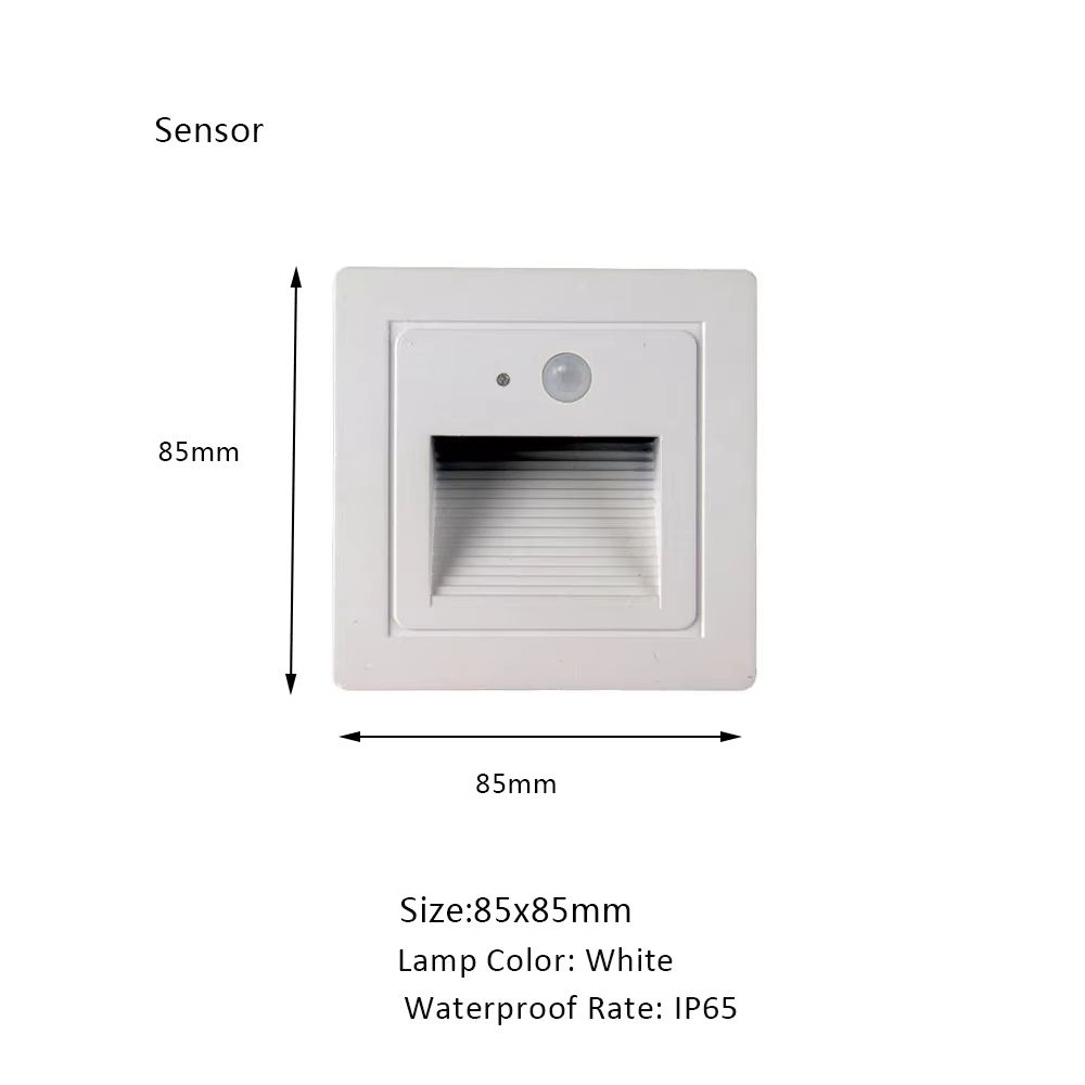 SANDIY Embedded Motion Sensor Stair Light Wall Sconce Indoor And Outdoor Step Lighting White Round 9
