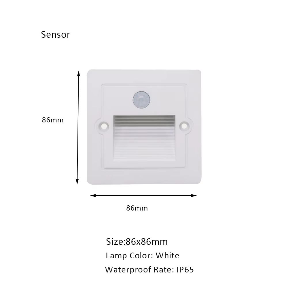 SANDIY Embedded Motion Sensor Stair Light Wall Sconce Indoor And Outdoor Step Lighting White Round 11