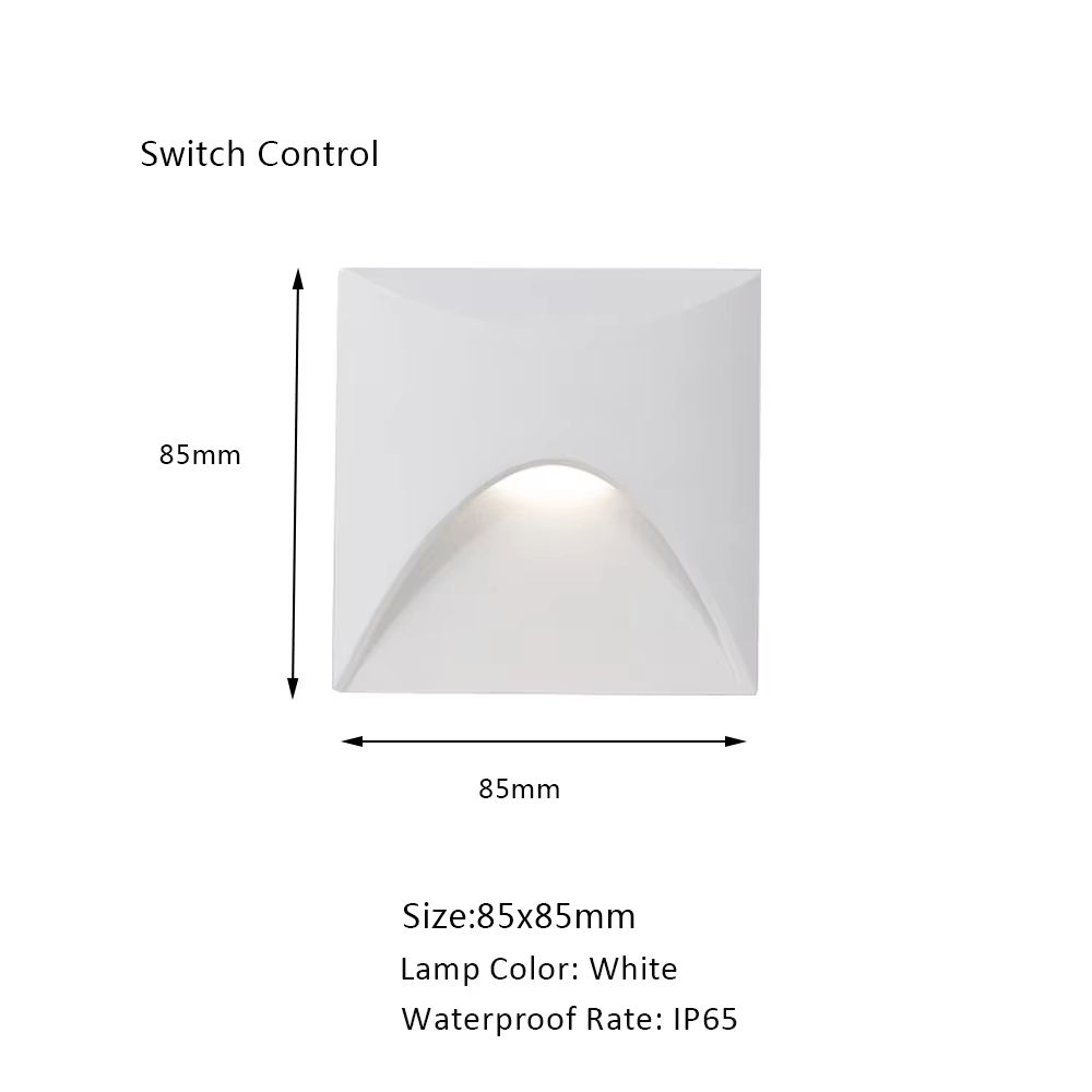 SANDIY Embedded Motion Sensor Stair Light Wall Sconce Indoor And Outdoor Step Lighting White Round 12