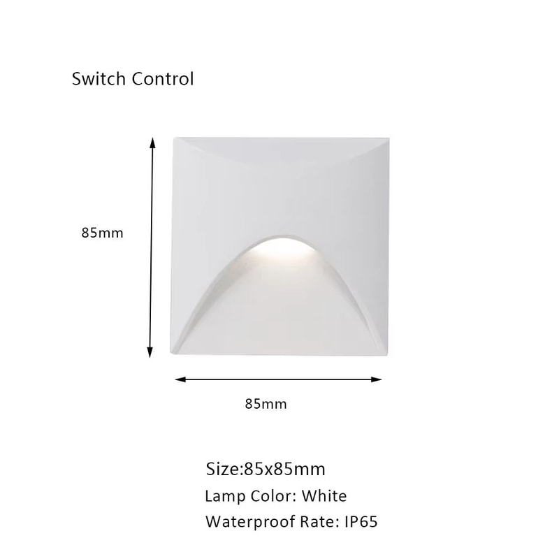 SANDIY Embedded Motion Sensor Stair Light Wall Sconce Indoor And Outdoor Step Lighting White Round 12