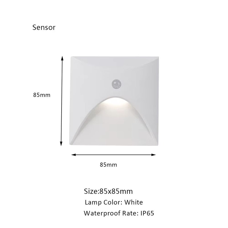 SANDIY Embedded Motion Sensor Stair Light Wall Sconce Indoor And Outdoor Step Lighting White Round 13
