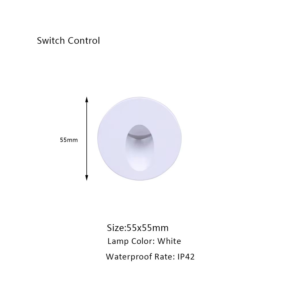 SANDIY Embedded Motion Sensor Stair Light Wall Sconce Indoor And Outdoor Step Lighting White Round 14